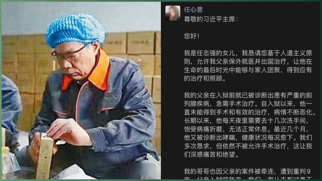 病痛与司法的碰撞：任志强之女公开求助，呼吁人道关怀